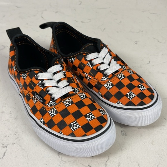 VANS KIDS GLOW CHECKERBOARD WEB AUTHENTIC ELASTIC LACE Size 1 Big Kids Halloween - Picture 14 of 16